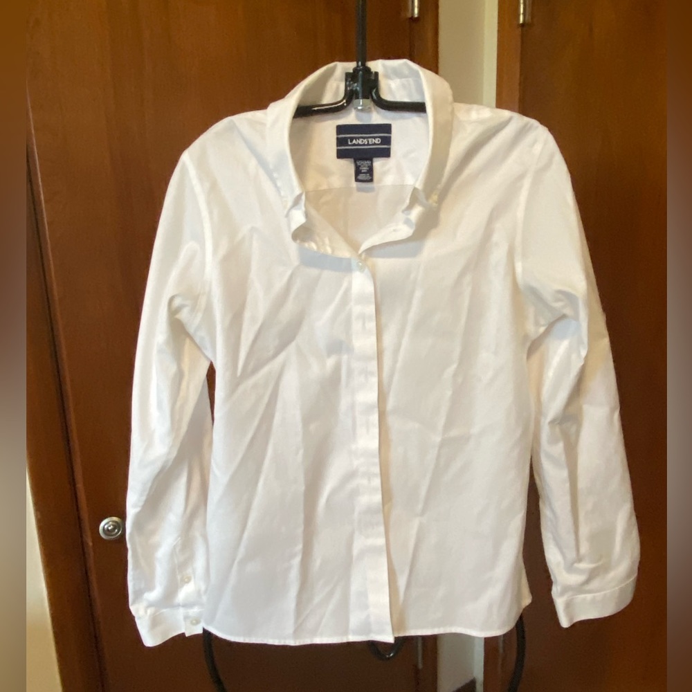 Lands End classic white button down